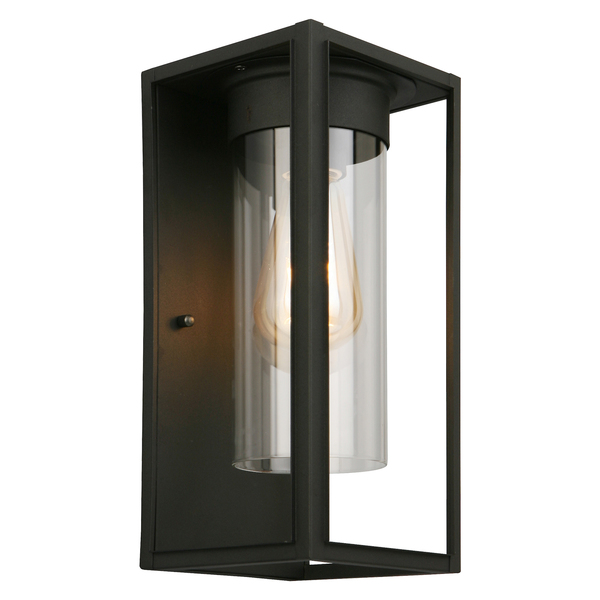 Eglo 1X60W Outdoor Wall Light W/ Matte Black Finish & Clear Glass 203031A